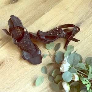 DONALD J PLINER Leather Studded Heels 8.5